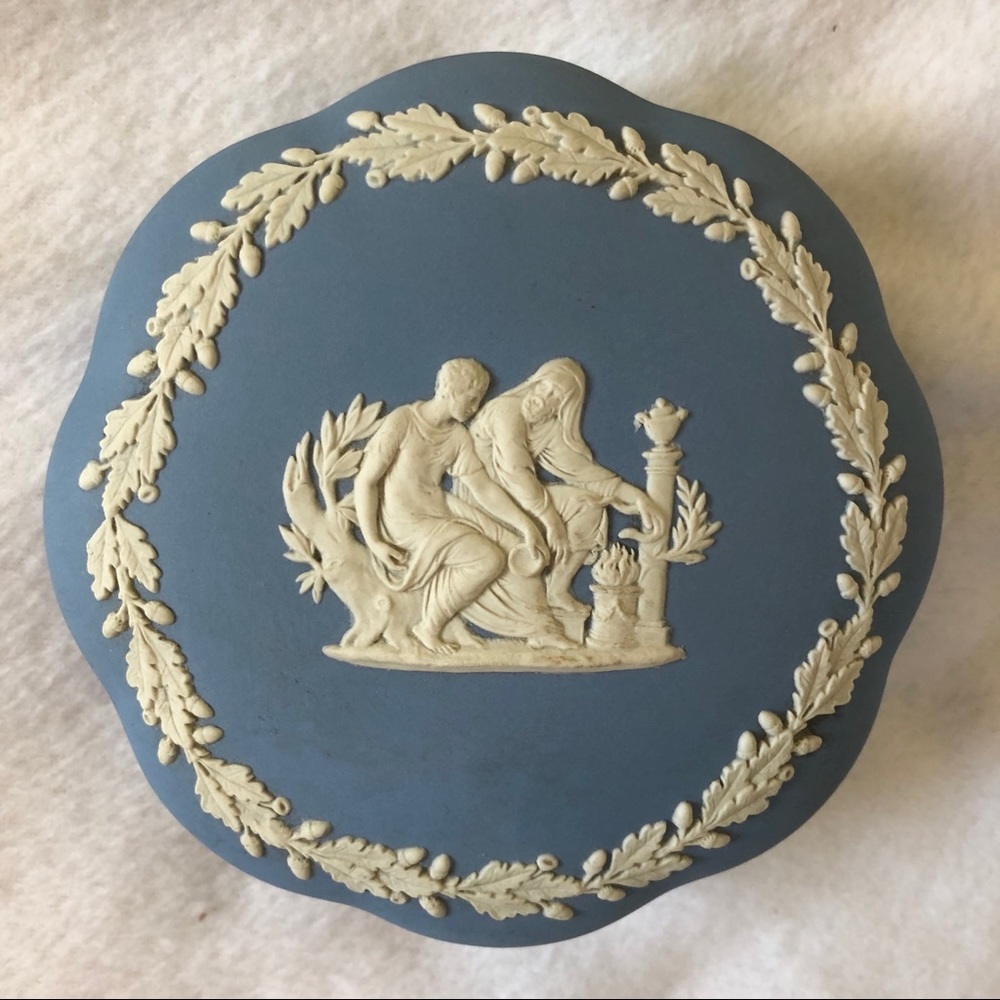 Vintage Blue Wedgwood Jasperware Trinket Box